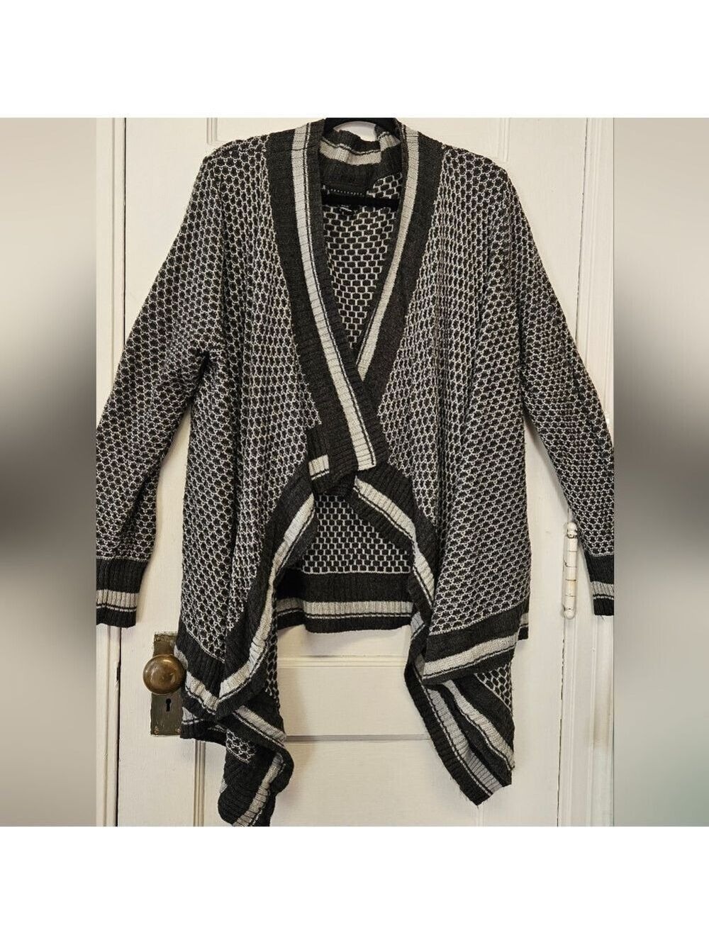 Apostrophe Women's Lagenlook Artsy Patterned Draped Cardigan Size XL